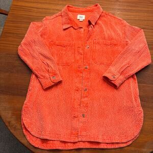 Urban Outfitters BDG Women's Red Orange Corduroy Shirt Jacket Size Large
